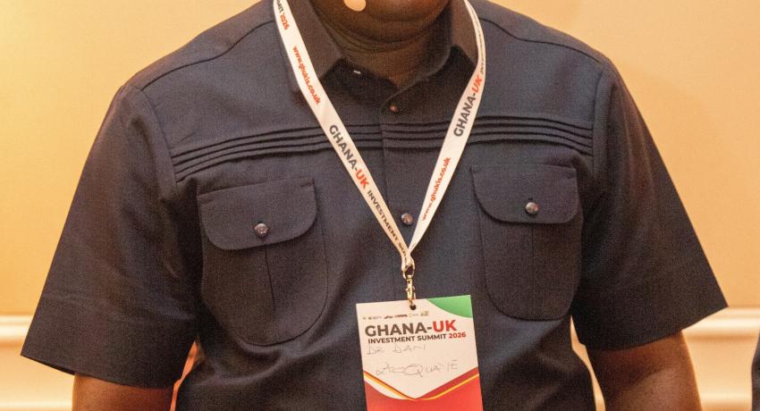 Agri-Impact CEO advocating for investment-driven agribusiness at the Ghana–UK Investment Summit 2026.