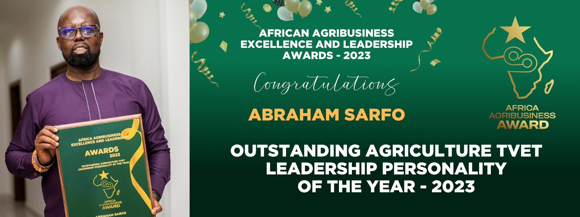 Outstanding Agriculture TVET Leadership Personality of the year - 2023