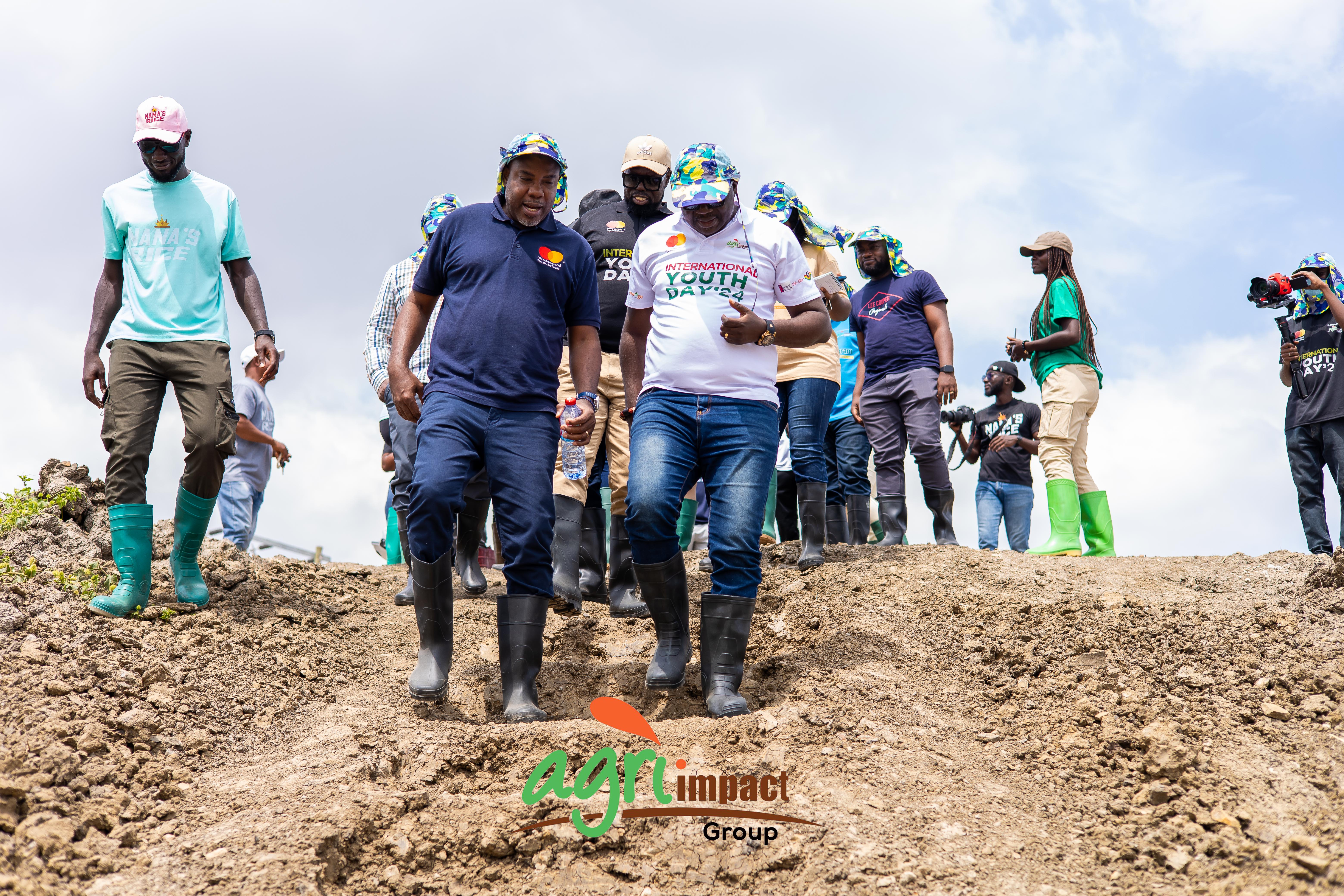 A joint team from the Mastercard Foundation and Agri-Impact Limited at Agro Kings farm