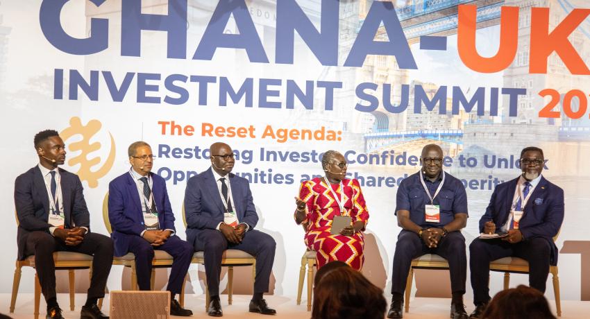 Agri-Impact CEO advocating for investment-driven agribusiness at the Ghana–UK Investment Summit 2026.